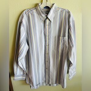 Vintage Pendleton Striped Long Sleeve Collared Shirt Size: Large